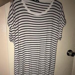 Black and white striped T-shirt dress